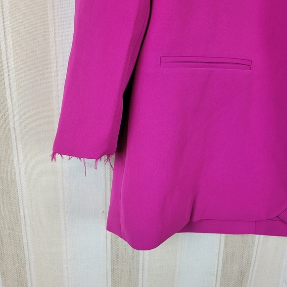 NEW WAYF Single Button Blazer Suit Jacket Pink Purple Size Medium - Picture 2 of 10